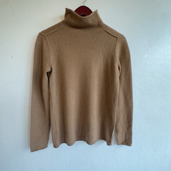 Paychi Guh 100% Baby Cashmere Camel Turtleneck Sweater Size S Quiet Luxury $488 - Picture 8 of 11